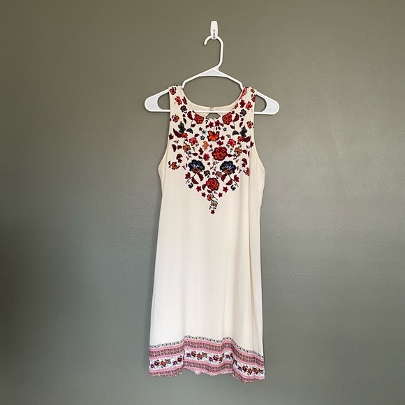 Xhilaration Dresses & Skirts - CREAM & FLORAL MIDI DRESS